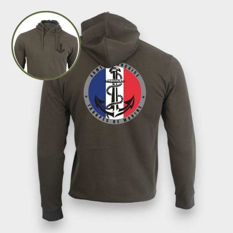Sweat-shirt Troupes de Marine France Kaki