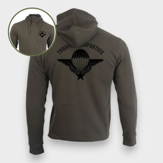 Sweat-shirt Troupes Aéroportées Kaki