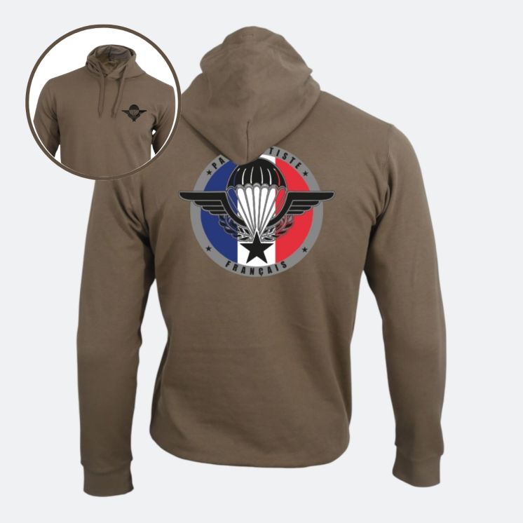Sweat-shirt Parachutiste Français Moka