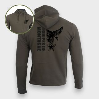 Sweat-shirt Troupes de Montagne design Kaki