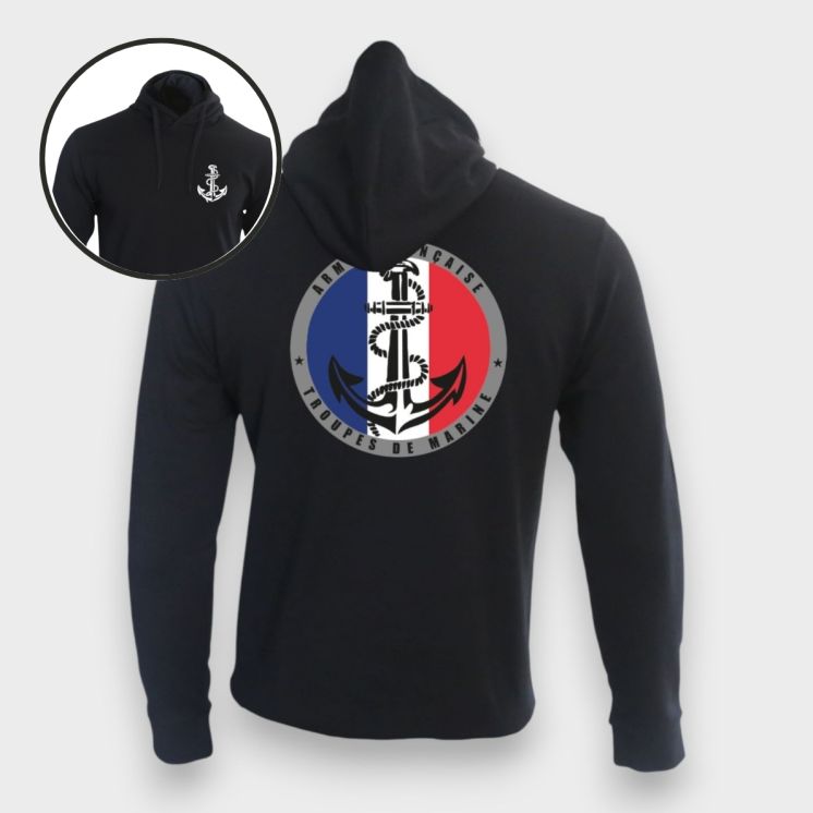 Sweat-shirt Troupes de Marine France Noir
