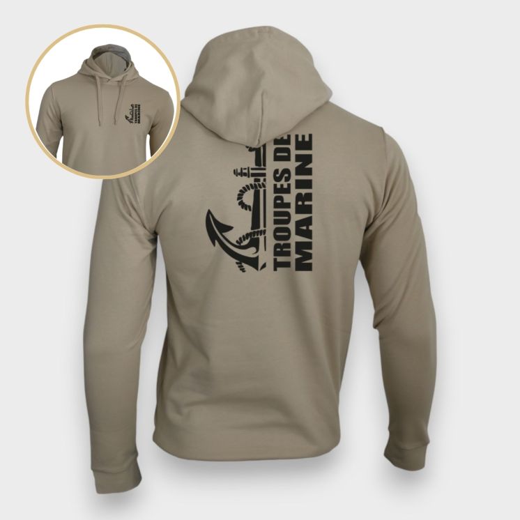 Sweat-shirt Troupes de Marine design Light Sand