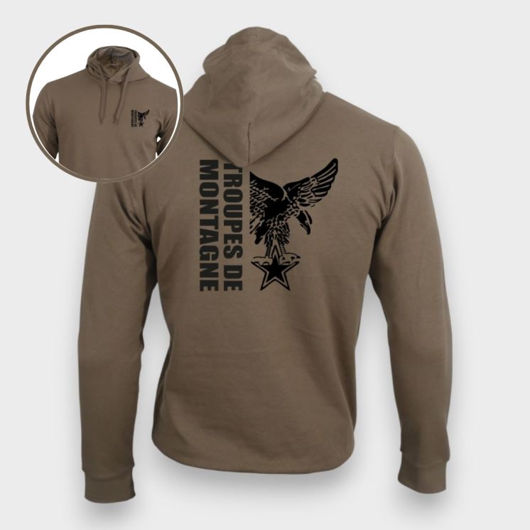 Sweat-shirt Troupes de Montagne design Moka