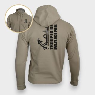Sweat-shirt zippé Troupes de Marine Design Light sand