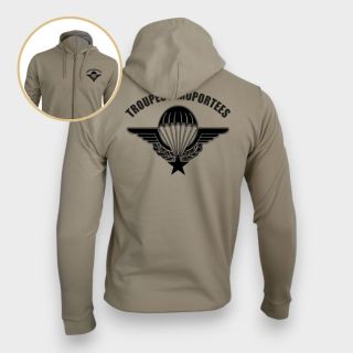Sweat-shirt zippé Troupes aéroportées Light sand