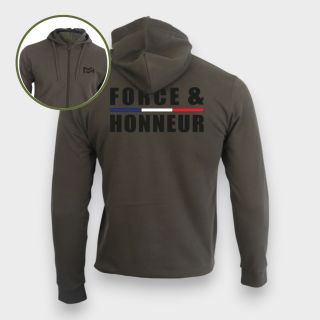 Sweat-shirt zippé Force & Honneur Kakhi