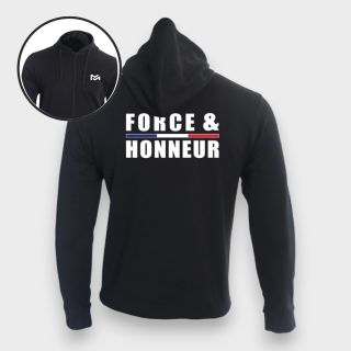Sweat-shirt zippé Force & HonneurNoir
