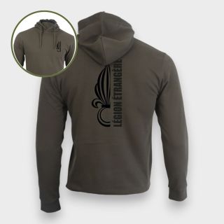 Sweat-shirt zippé Légion Etrangère Design Kakhi