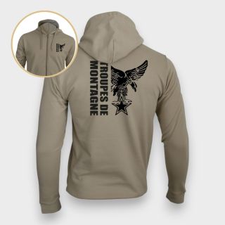 Sweat-shirt zippé Troupes de montagne DesignLight sand