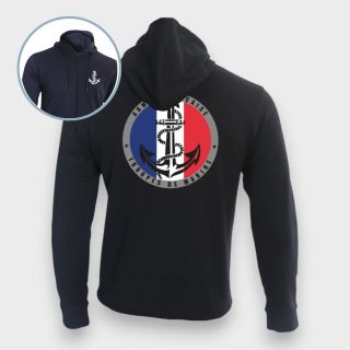 Sweat-shirt zippé Troupes de Marine France Marine