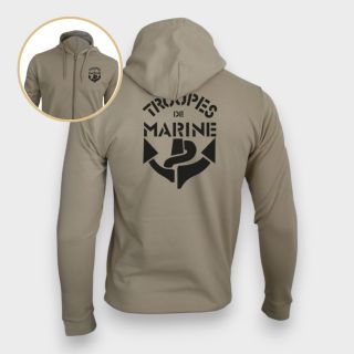 Sweat-shirt zippé Troupes de Marine Light sand