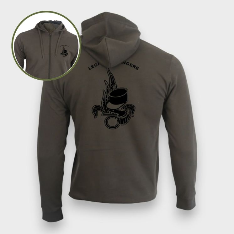 Sweat-shirt zippé Légion Etrangère Kakhi