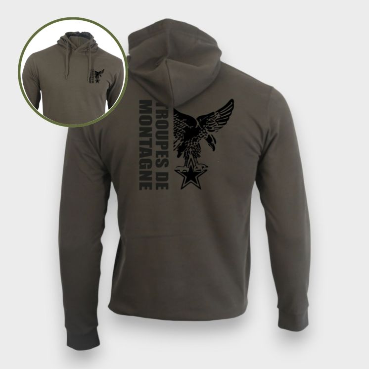 Sweat-shirt zippé Troupes de montagne DesignKakhi
