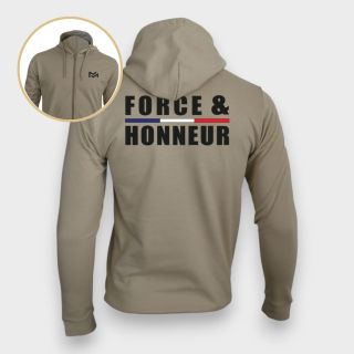 Sweat-shirt zippé Force & Honneur Light sand