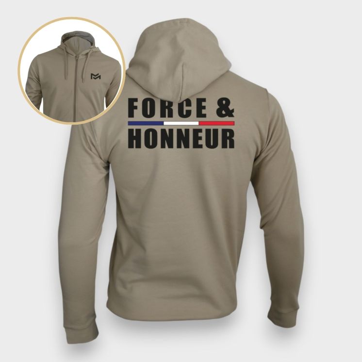 Sweat-shirt zippé Force & HonneurLight sand