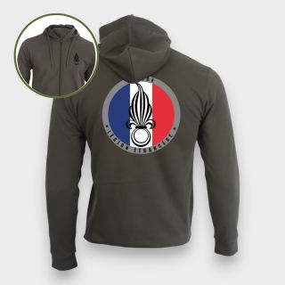 Sweat-shirt zippé Légion Etrangère FranceKakhi