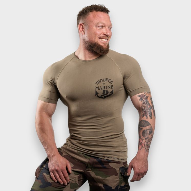 T-shirt Navy troops Tan