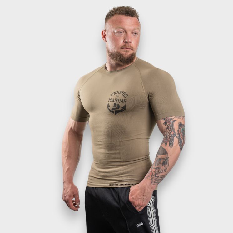 T-shirt Navy troops Tan