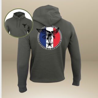 Sweat-shirt 350g Troupes de Montagne FrançaiseOrganic Kakhi