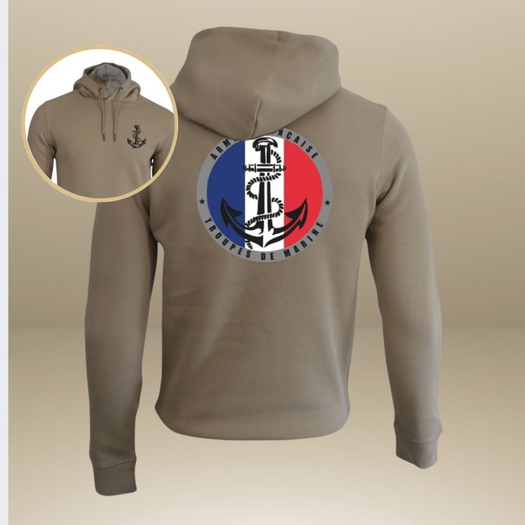 Sweat-shirt 350g Troupes de Marine France Wet Sand