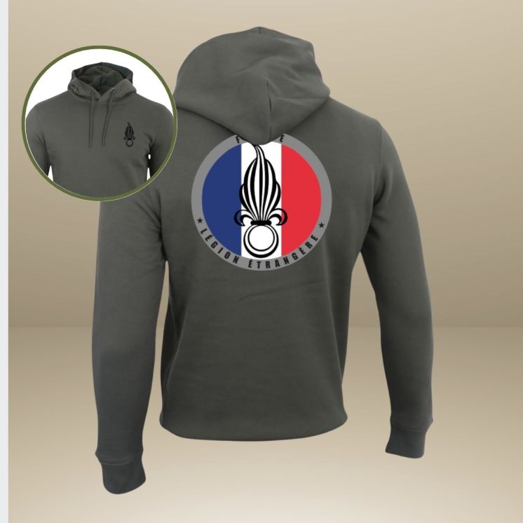 Sweat-shirt 350g Légion Etrangère France Organic Kakhi