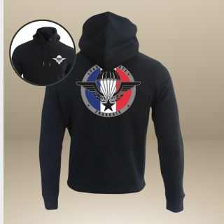 Sweat-shirt 350g Parachutiste France Noir
