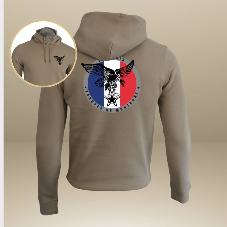 Sweat-shirt 350g Troupes de Montagne France Wet Sand