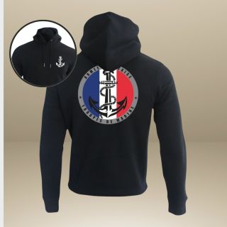 Sweat-shirt 350g Troupes de Marine FranceNoir