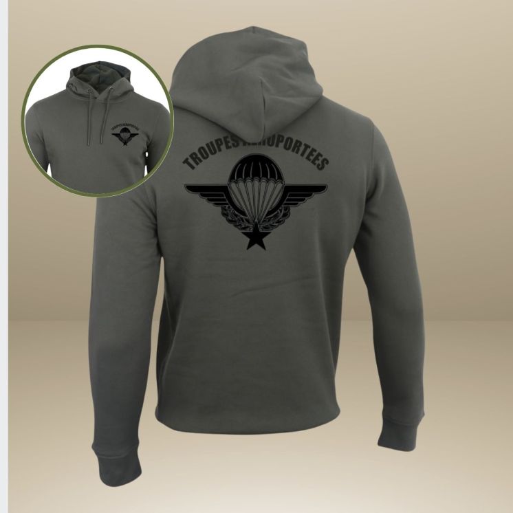 Sweat-shirt 350g Troupes aéroportées Organic Kakhi