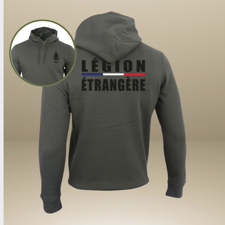 Sweat-shirt 350g Légion Etrangère Liseré Organic kakhi