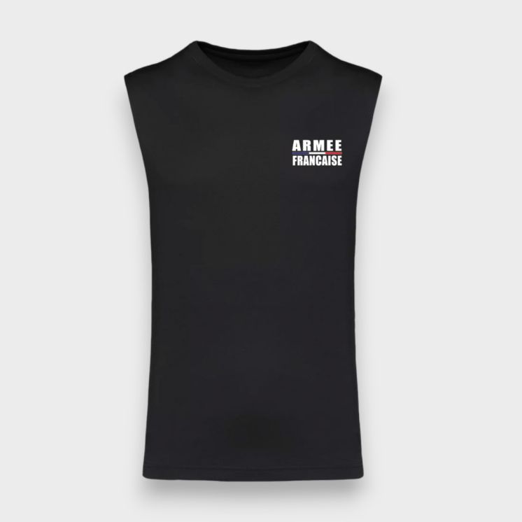 T-shirt sans manche Armée Française Noir