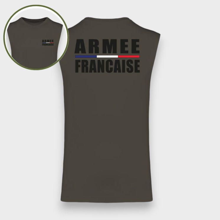 T-shirt sans manche Armée Française Dark kakhi