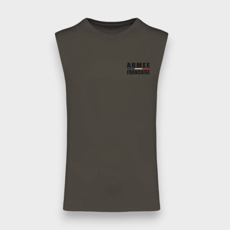 T-shirt sans manche Armée Française Dark kakhi