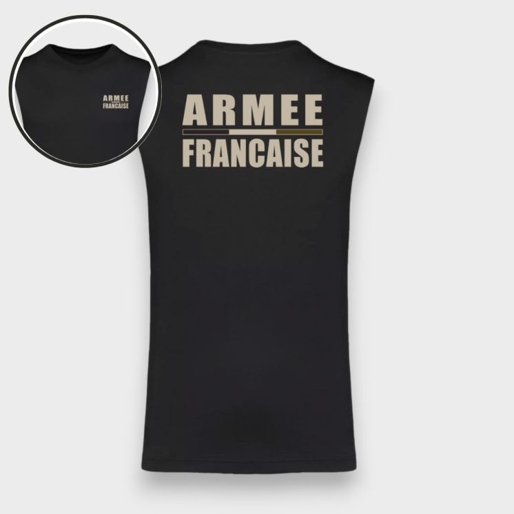 T-shirt sans manche Armée Française BR Noir
