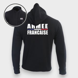 Sweat-shirt zippé Armée Française Noir