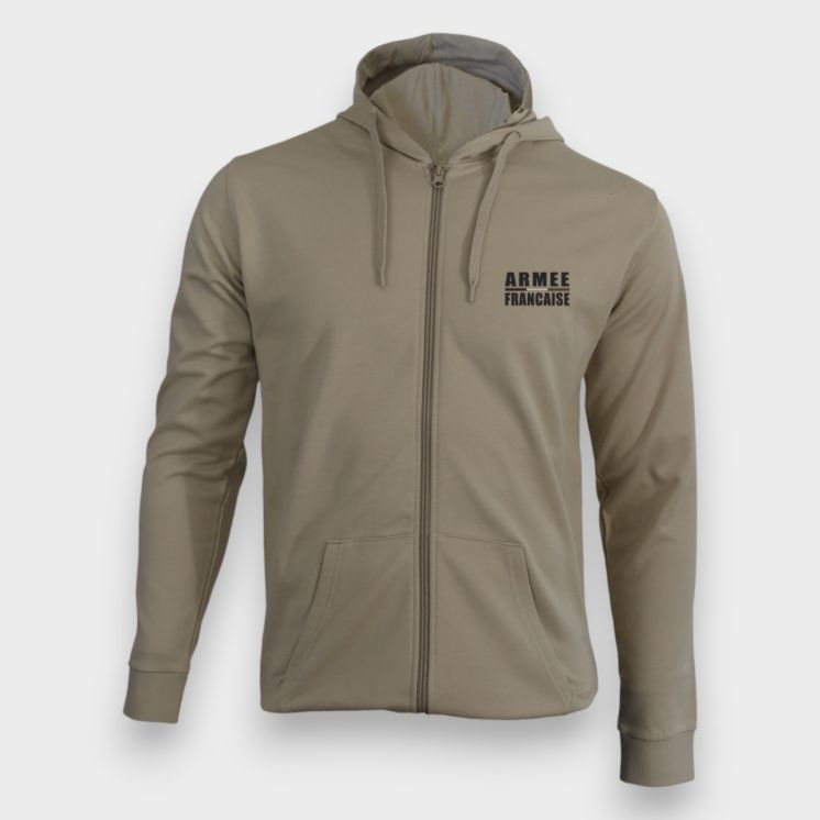Sweat-shirt zippé Armée Française BR Light sand