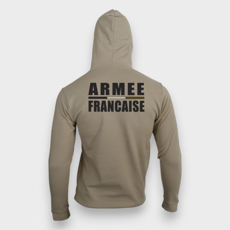 Sweat-shirt zippé Armée Française BR Light sand