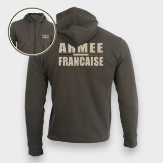 Sweat-shirt zippé Armée Française BR Kakhi