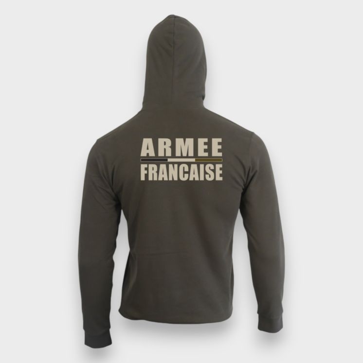 Sweat-shirt zippé Armée Française BR Kakhi