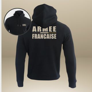 Sweat-shirt 350g Armée Française BR Noir