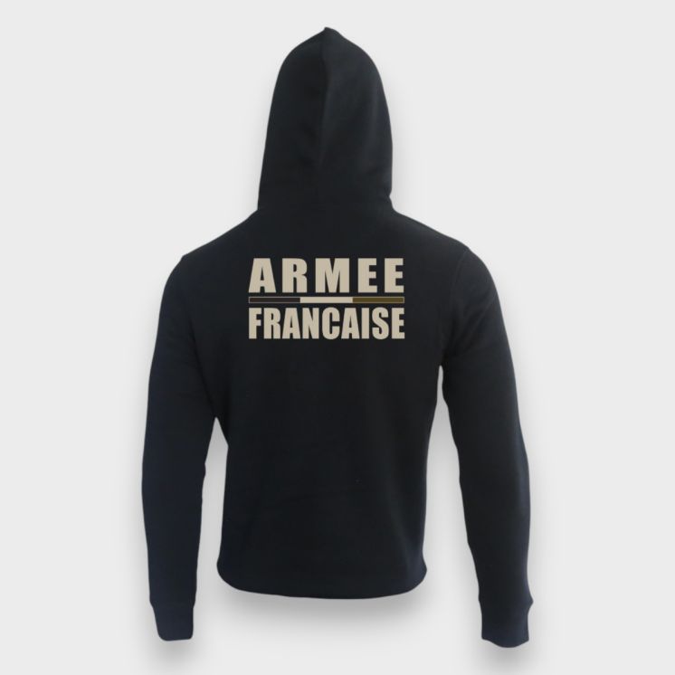 Sweat-shirt 350g Armée Française BR Noir